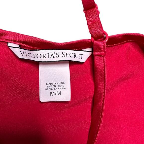 Victoria's Secret Red with White lace trim cami top size medium - Picture 3 of 5